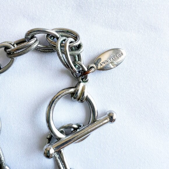 Ann Taylor Necklace - Silver and Light Olive Green - Picture 2 of 2